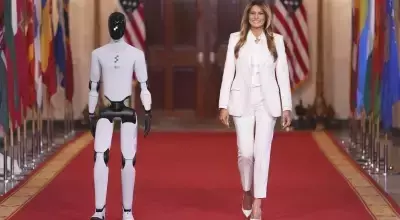 Humanoid Robot Shares Spotlight with Former First Lady at White House Tech Summit