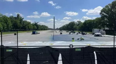 Controversial Transformation: Washington D.C.'s Reflecting Pool Undergoes 'American Flag Blue' Makeover