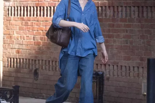 Jennifer Lawrence Elevates Denim-on-Denim with Striking Accessories