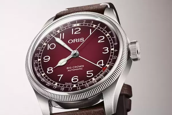 Oris Big Crown Pointer Date Embraces Autumnal Burgundy Hue
