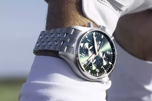 IWC Debuts New Olive Green Pilot's Watch Chronograph 43 for Golf Event