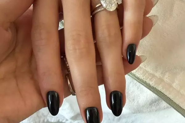 Hailey Bieber's Striking Black Manicure at Academy Museum Gala