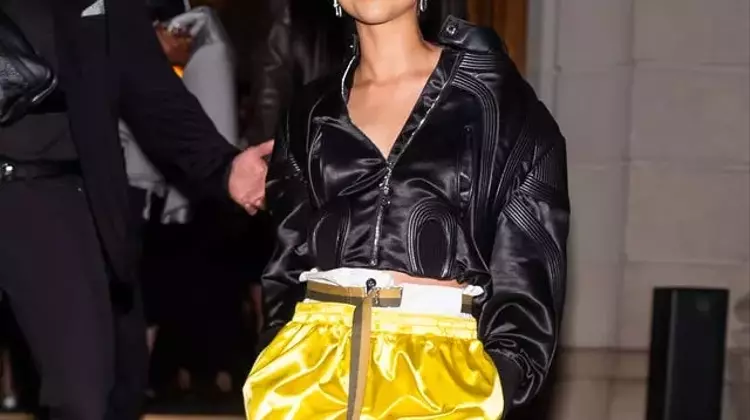 Zendaya Reimagines Evening Wear with Silk Boxer Shorts at Louis Vuitton Event