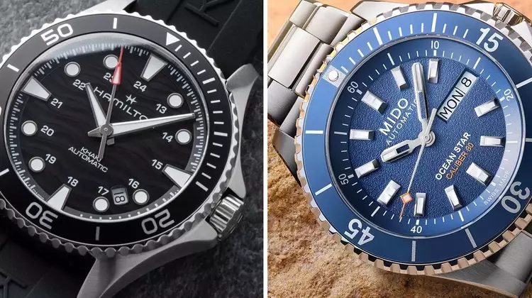 Swatch Group Dive Watch Battle: Hamilton Khaki Navy Scuba Auto vs. Mido Ocean Star 200