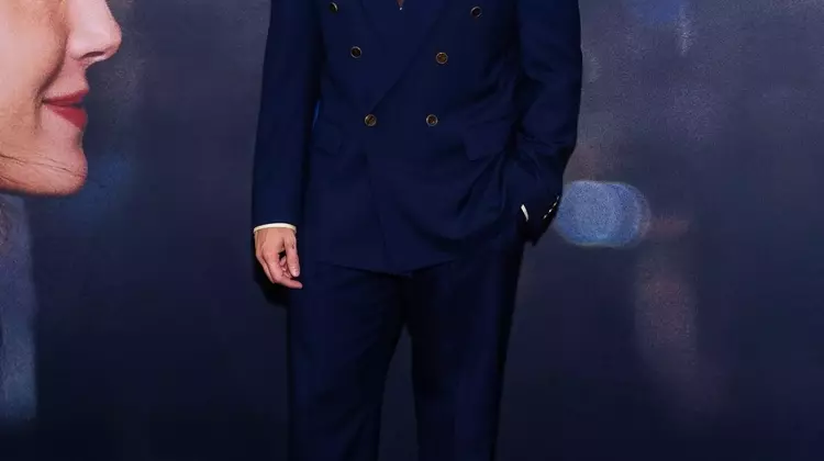 Callum Turner's Stylish Twist on the Classic Navy Suit